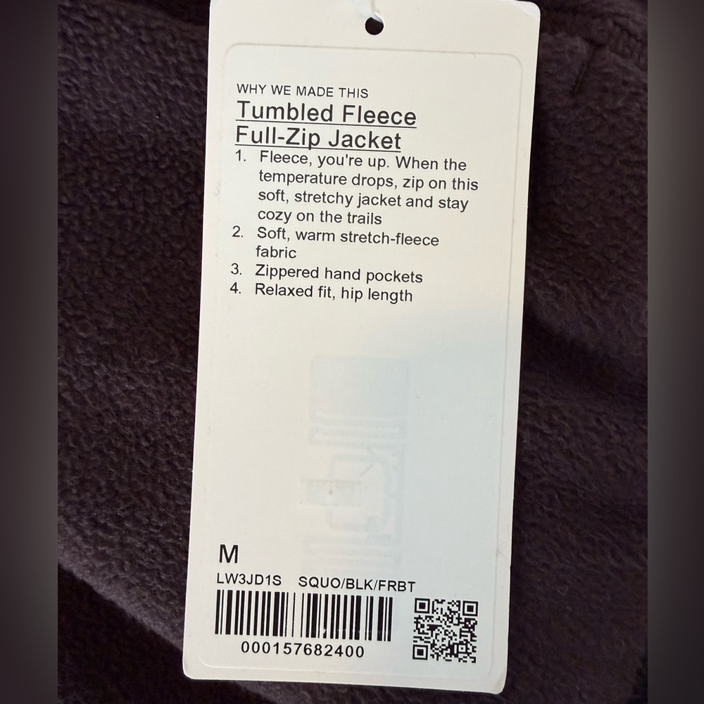 NWT lululemon Tumbled Fleece Full-
Zip Jacket in Sequoia brown / Black trim - M - Picture 9 of 10